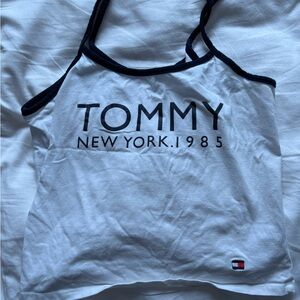 Tommy Hilfiger White and Black Tank Top